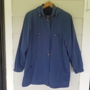 Vintage Nautica Jacket Hooded Unisex W/Removable Liner Sz Large Navy/Plaid